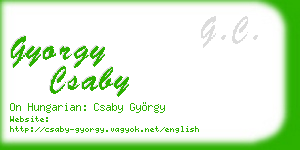 gyorgy csaby business card