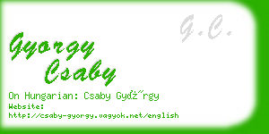 gyorgy csaby business card